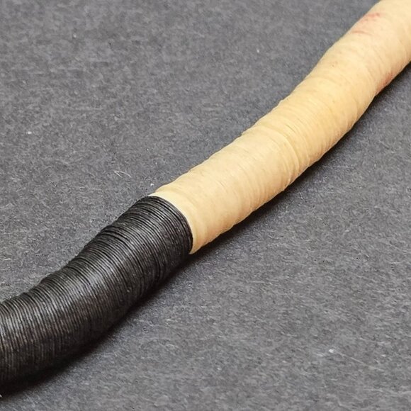 Vintage Black White Heishi Shell Necklace 18" Surfer Boho Beaded Jewelry - Picture 4 of 7